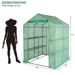 Walk-in Greenhouse For Outdoors, 58"x58"x75" Plant House With 8-Tier Grid Shelves For Seed Starting & Potted Plants -OUTSUNNY Sale Store GUEST a6c08970 0978 43fd b65b b5581e3a736b