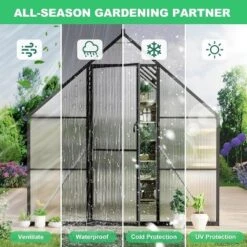 GustoWave 8x12 Ft Outdoor Greenhouse For Backyard Ideal Greenhouse Kit For Garden Or Yard, Black. -OUTSUNNY Sale Store GUEST a82949d8 26ee 460e bb88 0a719374f59b