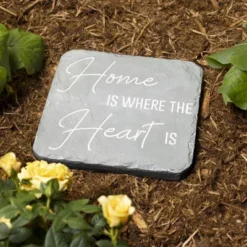 Pavilion Gift Company - Home Is Where - 7.75" X 7.75" Garden Stone - Stepping Stones And Pathways