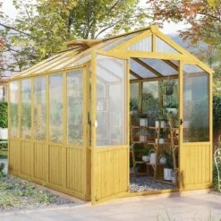 AMERLIFE Wooden Greenhouse, Pre-Assembled Solid Cedar Frame, Walk-in Design 19 AMERLIFE Wooden Greenhouse, Pre-Assembled Solid Cedar Frame, Walk-in Design -OUTSUNNY Sale Store GUEST aa355108 890d 477a 9238 117915a4aec7