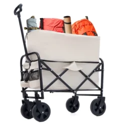 Minimeetall Extention Collapsible Foldable Wagon Cart Beach Wagon Heavy Duty Utility Cart Utility Wagon Grocery Cartcream -OUTSUNNY Sale Store GUEST aa46e21f fa08 4b66 90a7 37203ffec988
