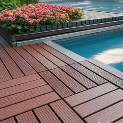 12"x12" Square Plastic Interlocking Deck Tiles,44 Pack Patio Deck Tiles, Outdoor And Indoor Patio Decking Tiles For Poolside Balcony Backyard -OUTSUNNY Sale Store GUEST ad7bc69d 875d 453e b5a5 3453c6dc1669
