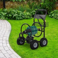 FDW Hose Reel Hold Up To 300 Ft Heavy Duty Garden Hose Reel For Garden Lawn Yard