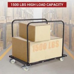Steel Panel Truck, 1500 Lbs Panel Dolly Cart With 4 Inch Swivel Casters, Heavy Duty Drywall Sheet Cart For Warehouse, Black -OUTSUNNY Sale Store GUEST b31fa142 1ebc 4c8d a822 667e0b6a07ca