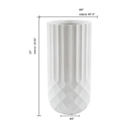 LuxenHome White 19" Tall Round MgO Planter -OUTSUNNY Sale Store GUEST b4086c98 c16b 44db 9234 cdaf5841240e