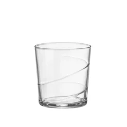 Bormioli Rocco Bodega Swirl Gin Fizz Glasses - Set Of 12, Spiral Design Tumblers With Secure Edge Reinforced Rims - Dishwasher Safe