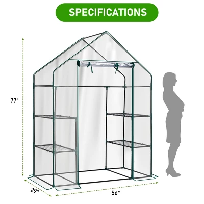 SEVOBAL Greenhouse Outdoor Durable PE Plant Green House For Frost Protection Shelf Clips Roll-up Zipper Door Walk-in For Planter, Clear, 98"*36"*9.5" 2 SEVOBAL Greenhouse Outdoor Durable PE Plant Green House For Frost Protection Shelf Clips Roll-up Zipper Door Walk-in For Planter, Clear, 98"*36"*9.5" - Image 2