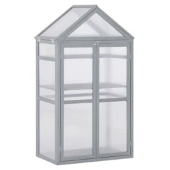 Outsunny 32" X 19" X 54" Garden Wood Cold Frame Greenhouse Flower Planter With Adjustable Shelves, Double Doors -OUTSUNNY Sale Store GUEST b69e4942 0f38 4d86 915d 32a1e294c5ec