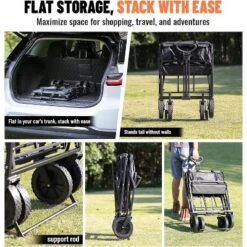 Collapsible Folding Wagon, Heavy Duty 220Lbs Capacity, Foldable Utility Cart For Outdoor Camping, Grocery, Sports, Beach - All Terrain -OUTSUNNY Sale Store GUEST b814caf7 7100 4815 8488 6142153f8197