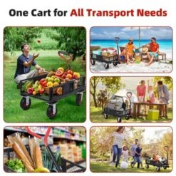 Folding Utility Mesh Steel Garden Carts And Wagons Heavy Duty 360lbs,Folding Utility Wagon Cart W Removable Mesh Sides -OUTSUNNY Sale Store GUEST bb1ed40e 2d7b 430a b5dd 488521e37abb