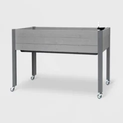 47" Wide Rectangular Planter Self-Watering Wooden Gray - CedarCraft