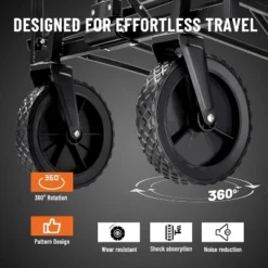 Collapsible Folding Wagon, Heavy Duty 220Lbs Capacity, Foldable Utility Cart For Outdoor Camping, Grocery, Sports, Beach - All Terrain -OUTSUNNY Sale Store GUEST bb7f0288 3953 40bf ab03 6d77ca868ba4