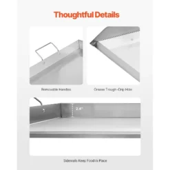 VEVOR Stainless Steel Griddle, 36x22 Inch Universal Flat Top Rectangular Plate, Gas Grill Griddle For BBQ Grill, Teppanyaki, Silver -OUTSUNNY Sale Store GUEST bbcabbce 59fe 4a73 8609 f45e7809a08b