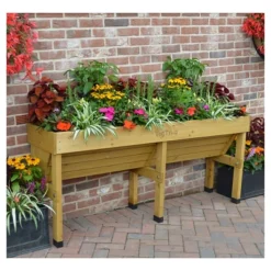 VegTrug 72"x18" Rectangular Wood & Steel Wallhugger Garden Bed Medium