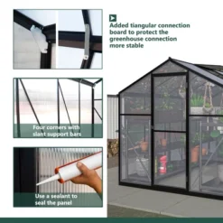Greenhouse For Outdoors, Walk In Greenhouse With Lockable Door, Ventilation Window And Aluminum Frame For Backyard Balcony Garden Sunroom 13 Greenhouse For Outdoors, Walk In Greenhouse With Lockable Door, Ventilation Window And Aluminum Frame For Backyard Balcony Garden Sunroom -OUTSUNNY Sale Store GUEST be5947f8 02f9 41f2 9d97 70bc2ec1d9e5