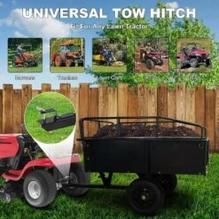 Acekool 750 Lbs Steel Dump Cart, 15 Cu.Ft Garden Utility Trailer With Dual Bearings, Pneumatic Tires, Hand Or Foot Dump For ATV, Tractor, Lawn Mower -OUTSUNNY Sale Store GUEST be86b362 ee5a 4cb7 a1b1 1d3b2b4b0d20