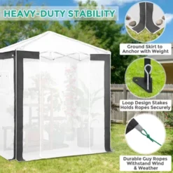 EAGLE PEAK 8x8 Portable Walk In Greenhouse , Heavy Duty Pop Up Green House, Front Roll Up Zipper Entry Door And Mesh Windows -OUTSUNNY Sale Store GUEST bff37d2d 7f52 45d0 ad01 fc955b838aff
