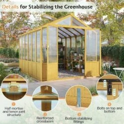AMERLIFE Wooden Greenhouse, Pre-Assembled Solid Cedar Frame, Walk-in Design 15 AMERLIFE Wooden Greenhouse, Pre-Assembled Solid Cedar Frame, Walk-in Design -OUTSUNNY Sale Store GUEST c195f140 d581 4ec0 9f43 781ae0fcd46a