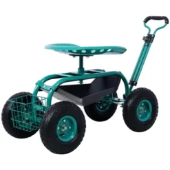 DOMETOUR Rolling Garden Scooter Garden Cart Seat With Wheels And Tool Tray, 360 Swivel Seat, Green--refurbished -OUTSUNNY Sale Store GUEST c2593b68 fc8d 4cad 9171 8058b3687779
