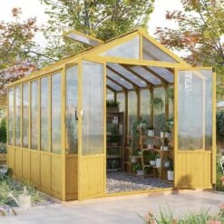 AMERLIFE Wooden Greenhouse, Pre-Assembled Solid Cedar Frame, Walk-in Design 18 AMERLIFE Wooden Greenhouse, Pre-Assembled Solid Cedar Frame, Walk-in Design -OUTSUNNY Sale Store GUEST c358b935 d30f 4998 b2a8 fd3298b81b90