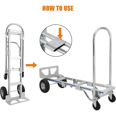 2-in-1 Folding Aluminum Hand Truck Dolly – Heavy Duty Convertible Hand Cart, 770 Lbs Capacity, Lightweight & Foldable With 4 Wheels & Elastic Rope 2 2-in-1 Folding Aluminum Hand Truck Dolly – Heavy Duty Convertible Hand Cart, 770 Lbs Capacity, Lightweight & Foldable With 4 Wheels & Elastic Rope - Image 2