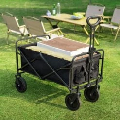 FURNIinspire Wheelbarrows And Lawn Carts Collapsible Folding Wagon Car, Heavy Duty Utility Wagon With All-Terrain Wheels, Black, 18.5"*29.5"*35" -OUTSUNNY Sale Store GUEST c49ac5c0 e735 4ce8 8cdd dabba039aff6