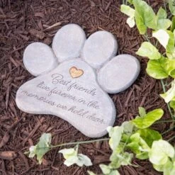 Evergreen 11" Paw Shaped Pet Memorial Garden Stone, Best Friends Live Forever -OUTSUNNY Sale Store GUEST c4be74b9 dbde 45f9 b336 814120b8a21b
