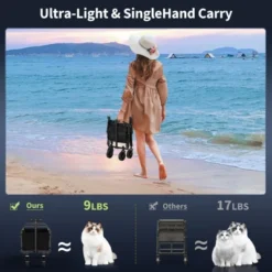 Acekool Foldable Utility Wagon Cart, 240lb Capacity, All-Terrain Wheels, Adjustable Handle, Collapsible Outdoor Cart For Shopping & Camping -OUTSUNNY Sale Store GUEST c508491e c3c4 42b2 a62e d0da35689fc5