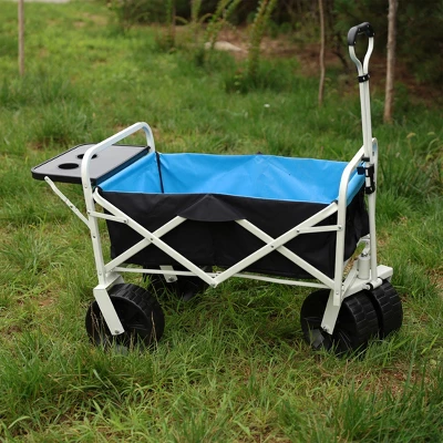 FURNIinspire Wheelbarrows And Lawn Carts Folding Wagon Garden Cart, Multi Function Garden Cart For Carrying, Black And Blue, 47“*20"*43" 1 FURNIinspire Wheelbarrows And Lawn Carts Folding Wagon Garden Cart, Multi Function Garden Cart For Carrying, Black And Blue, 47“*20"*43"