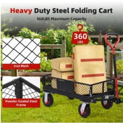 Folding Utility Mesh Steel Garden Carts And Wagons Heavy Duty 360lbs,Folding Utility Wagon Cart W Removable Mesh Sides -OUTSUNNY Sale Store GUEST c724b46a f299 4ae1 af44 2e25f268351a
