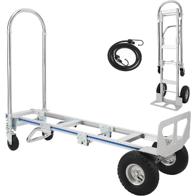2-in-1 Folding Aluminum Hand Truck Dolly – Heavy Duty Convertible Hand Cart, 770 Lbs Capacity, Lightweight & Foldable With 4 Wheels & Elastic Rope 6 2-in-1 Folding Aluminum Hand Truck Dolly – Heavy Duty Convertible Hand Cart, 770 Lbs Capacity, Lightweight & Foldable With 4 Wheels & Elastic Rope - Image 6