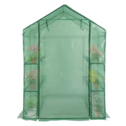 Walk-in Greenhouse For Outdoors, 58"x58"x75" Plant House With 8-Tier Grid Shelves For Seed Starting & Potted Plants -OUTSUNNY Sale Store GUEST c7f69354 90c1 48f4 9716 104947aa35f9