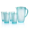 Gibson Home Malone 5 Piece Plastic Pitcher And Tumbler Set In Light Blue