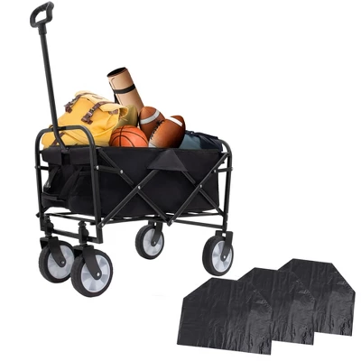 KTMBDW Collapsible Foldable Wagon Cart Beach Wagon Heavy Duty Utility Cart Utility Wagon Grocery Cart For Camping With 3pcs Plastic Liner Bag /Cover 10 KTMBDW Collapsible Foldable Wagon Cart Beach Wagon Heavy Duty Utility Cart Utility Wagon Grocery Cart For Camping With 3pcs Plastic Liner Bag /Cover - Image 10