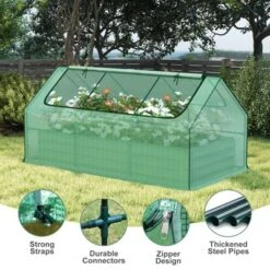 Aoodor 6 X 3 X 1 Ft Raised Garden Bed With Mini Greenhouse Kit, Metal Planter Box With 2 Roll-Up Zipper Doors For Vegetables, Herbs, And Flowers 10 Aoodor 6 X 3 X 1 Ft Raised Garden Bed With Mini Greenhouse Kit, Metal Planter Box With 2 Roll-Up Zipper Doors For Vegetables, Herbs, And Flowers -OUTSUNNY Sale Store GUEST cdb5f570 9747 4b44 91c6 e581e3299496