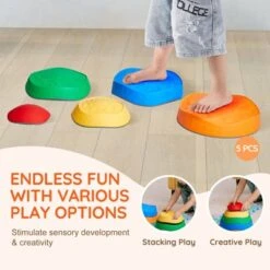 VEVOR Balance Stepping Stones For Kids, 5 PCS, Up To 220 Lbs, Non-Slip Toddlers Sensory Stepping Stones, Toys For Children Aged 3 4 5 6 7 8+ -OUTSUNNY Sale Store GUEST cdfb4a89 0c5f 45cb 9c48 1eb5dce48ec9