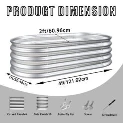 Okak Galvanized Steel Raised Garden Bed 12 Inch (2-Pack) Heavy Duty Rust-Resistant Planter Box Kit For Vegetables, Flowers, Herbs, Easy Assembly -OUTSUNNY Sale Store GUEST ce5f9485 c4d4 4898 9ff0 70e3ad888605