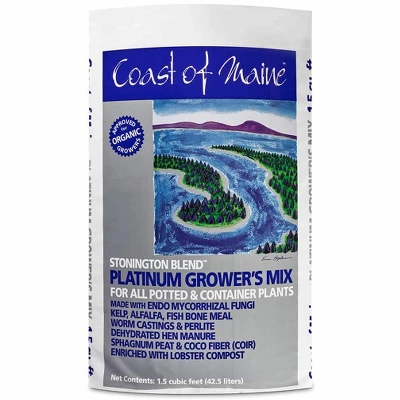 Coast Of Maine CMSBO15 Stonington Blend Organic Growers Mix With All Natural Oceanic Ingredients For Planters And Pots, 1.5 Cubic Feet (2 Pack) 1 Coast Of Maine CMSBO15 Stonington Blend Organic Growers Mix With All Natural Oceanic Ingredients For Planters And Pots, 1.5 Cubic Feet (2 Pack)