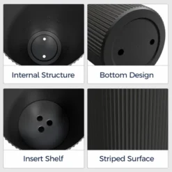 NAYSAYE Planter 2PCS Tall Indoor And Outdoor Planter Pot Large Flower Cone Striped Plastic Flower Pot For Home Garden Patio -OUTSUNNY Sale Store GUEST cf9b8374 0a39 4751 8289 79743b83d39e