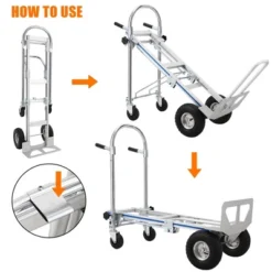 Folding Hand Truck,3-in-1 Aluminum Dolly Cart With Wheels,770 LBS Capacity Heavy Duty Hand Trucks For Transport And Moving -OUTSUNNY Sale Store GUEST d0fbe376 6564 4ea9 824a 3c4fca9ad380