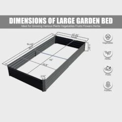 Metal Raised Garden Bed Kit, 8x4x1ft Outdoor Large Planter Raised Beds, Outdoor Garden Beds Raised Garden Boxes For Gardening Vegetables Flowers -OUTSUNNY Sale Store GUEST d2d6898f d7a4 44ef 9659 900d64a9783c