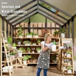 Sturdy Polycarbonate Greenhouse With Aluminum Frame - Adjustable Roof Vent, Sliding Door & UV Protection For Backyard Gardening -OUTSUNNY Sale Store GUEST d5857d7c bb69 48b3 bf2a 2661e0c61302