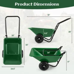 Tangkula Dual-Wheel Wheelbarrow W/ Pneumatic Tires 330 LBS Load Capacity 21 Gal Volume 18 Tangkula Dual-Wheel Wheelbarrow W/ Pneumatic Tires 330 LBS Load Capacity 21 Gal Volume -OUTSUNNY Sale Store GUEST d6de4274 5509 49b4 9775 5bed76ce971b