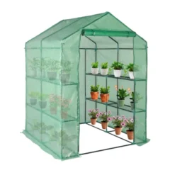 Walk-in Greenhouse For Outdoors, 58"x58"x75" Plant House With 8-Tier Grid Shelves For Seed Starting & Potted Plants -OUTSUNNY Sale Store GUEST d71b9a3a 2b31 472b b5b5 84d6ecc534e7