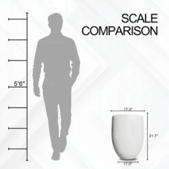 Rosemead Home & Garden, Inc. Concrete Outdoor Planter Pot White 17"x17" -OUTSUNNY Sale Store GUEST d7a76f7e 4a6f 418a 8d58 e90c59eb505e