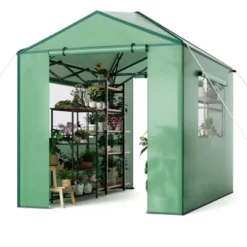 Portable Greenhouse For Indoor & Outdoor Plants, 6x8ft Durable PE Cover Pop-Up Green House Kit -OUTSUNNY Sale Store GUEST d9d51f0d 3fdc 40df 8f39 38bad56c6e5e