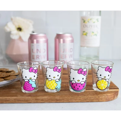 Hello Kitty 4 Piece 1.5oz Mini Glass Set 1 Hello Kitty 4 Piece 1.5oz Mini Glass Set