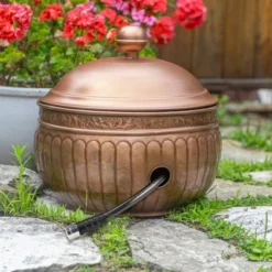 La Jolla Copper Finish Hose Pot With Lid - Good Directions -OUTSUNNY Sale Store GUEST d9e76305 f4eb 4da9 83dc a448fb8cb37c