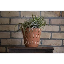 Natural Handthrown Terracotta Planter With Woven Rattan Accents - Foreside Home & Garden -OUTSUNNY Sale Store GUEST de745b0d eef9 4aeb bd85 c164cf1bdeff