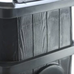 FCMP Outdoor WG4000-GRY Wood Grain Rain Barrel With Flat Back For Environmentally Friendly Watering Of Outdoor Plants, Gardens, And Landscapes, Gray -OUTSUNNY Sale Store GUEST dee56c60 6dae 4cbc af7e e49334c87a31